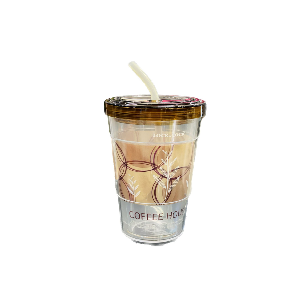 HAP510B STRAW MUG CUP 470ML /BROWN LOCK&LOCK