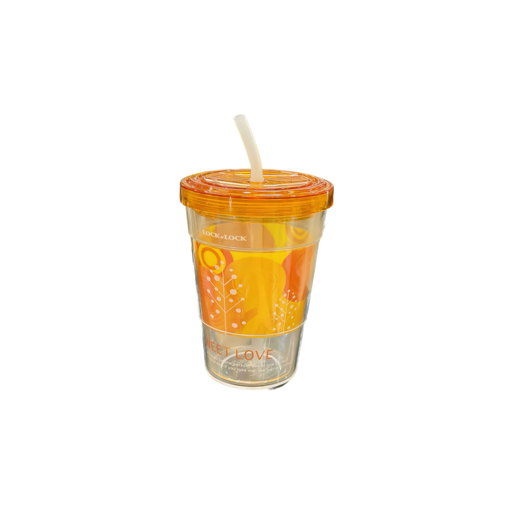 HAP510R STRAW MUG CUP 470ML /ORANGE LOCK&LOCK