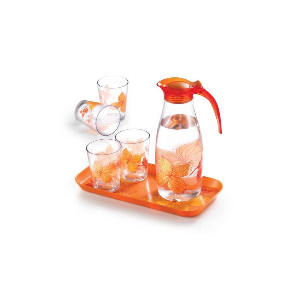 030946 ABF627SO LOCK&LOCK JARRA C/VASOS ORANGE