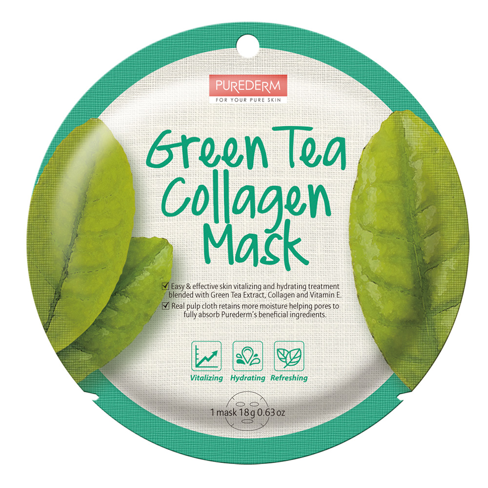 187865 PUREDERM GREEN TEA COLLAGEN MASK - ADS807