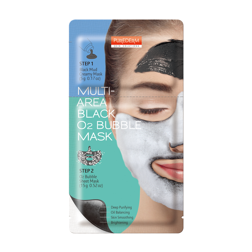 193651 PUREDERM MULTI-AREA BLACK O2 BUBBLE MASK