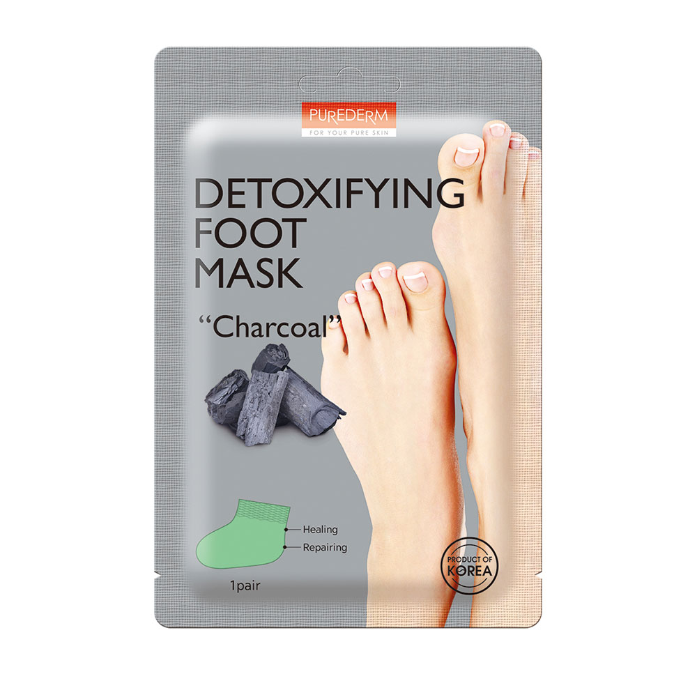 197529 PUREDERM DETOXIFYING FOOT MASK - CHARCOAL