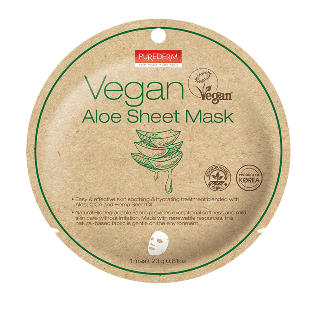 198618 PUREDERM VEGAN ALOE SHEET MASK -ADS840