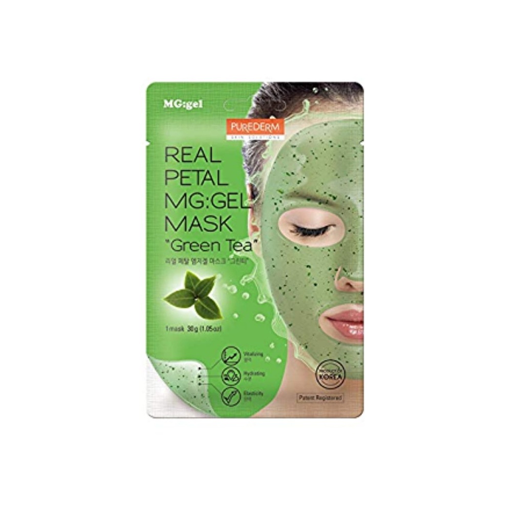 199011 PUREDERM REAL PETAL MG: GEL MASK GREEN TEA