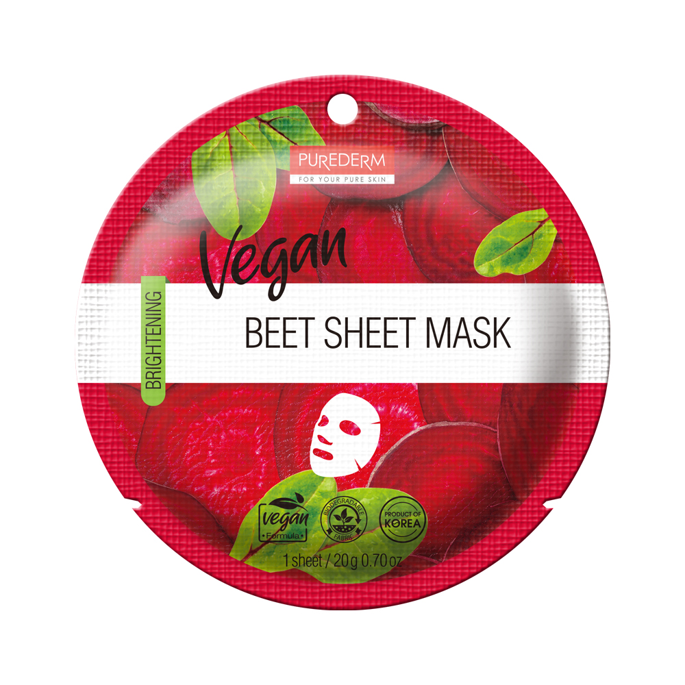 320198 PUREDERM VEGAN BEET SHEE MASK - ADS872