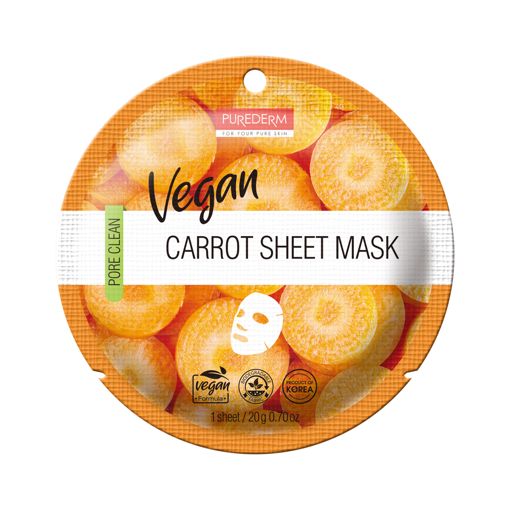 320211 PUREDERM VEGAN CARROT SHEET MASK - ADS874