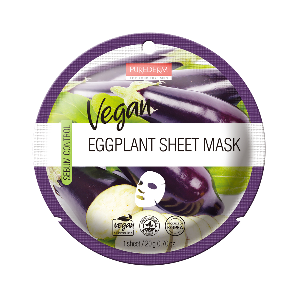 320228 PUREDERM VEGAN EGGPLANT SHEET MASK ADS875