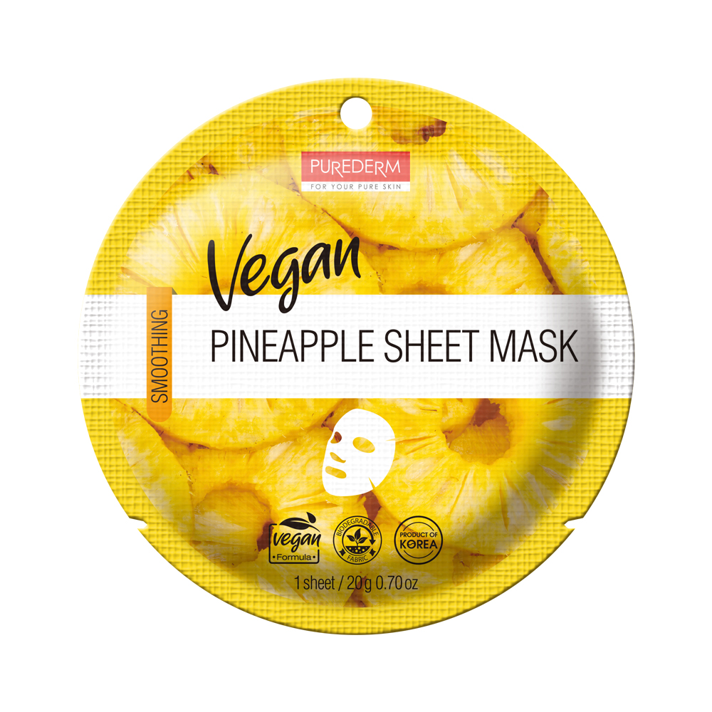 320235 PUREDERM VEGAN PINEAPPLE SHEET MASK ADS876