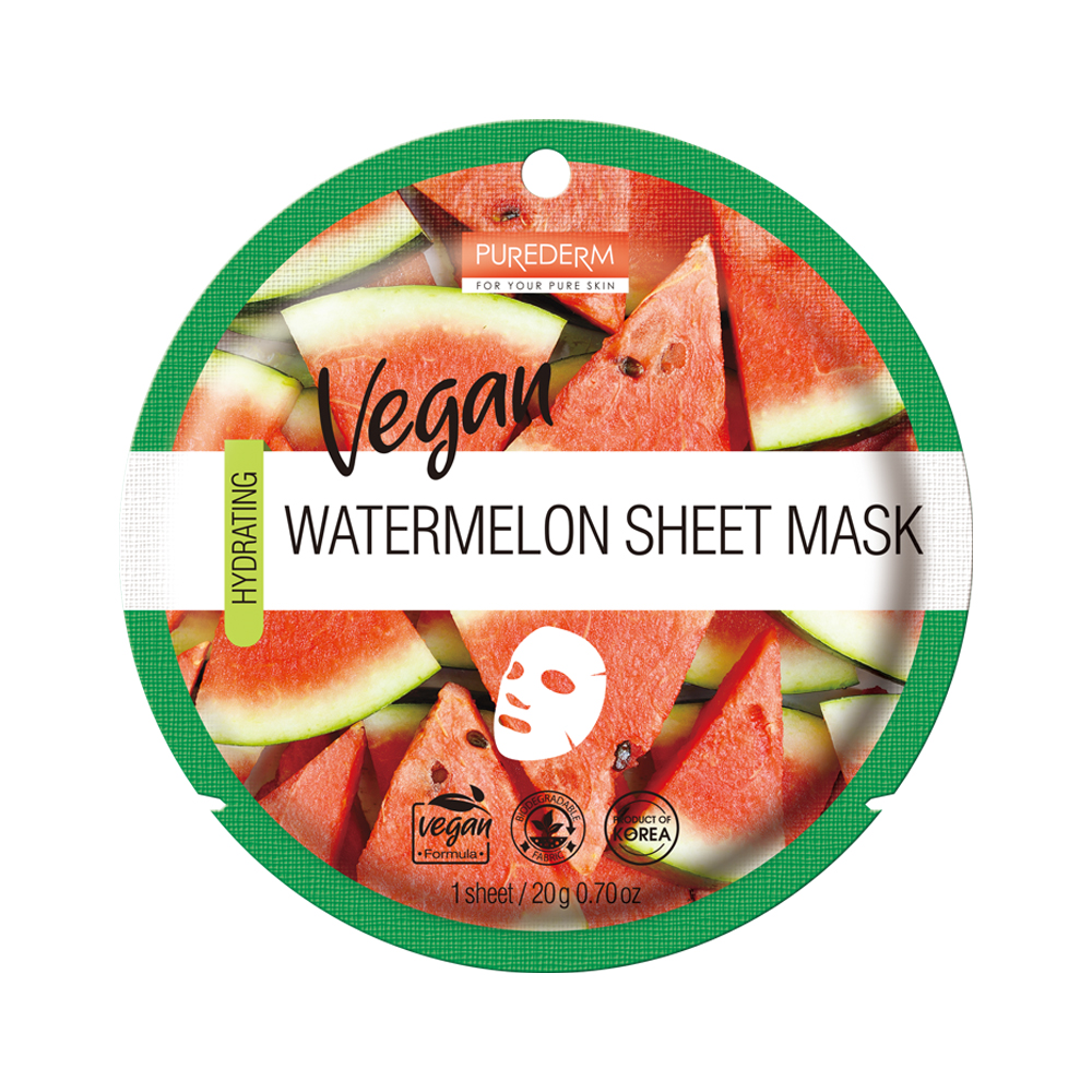 320242 PUREDERM VEGAN WATERMELON SHEET MASK ADS877