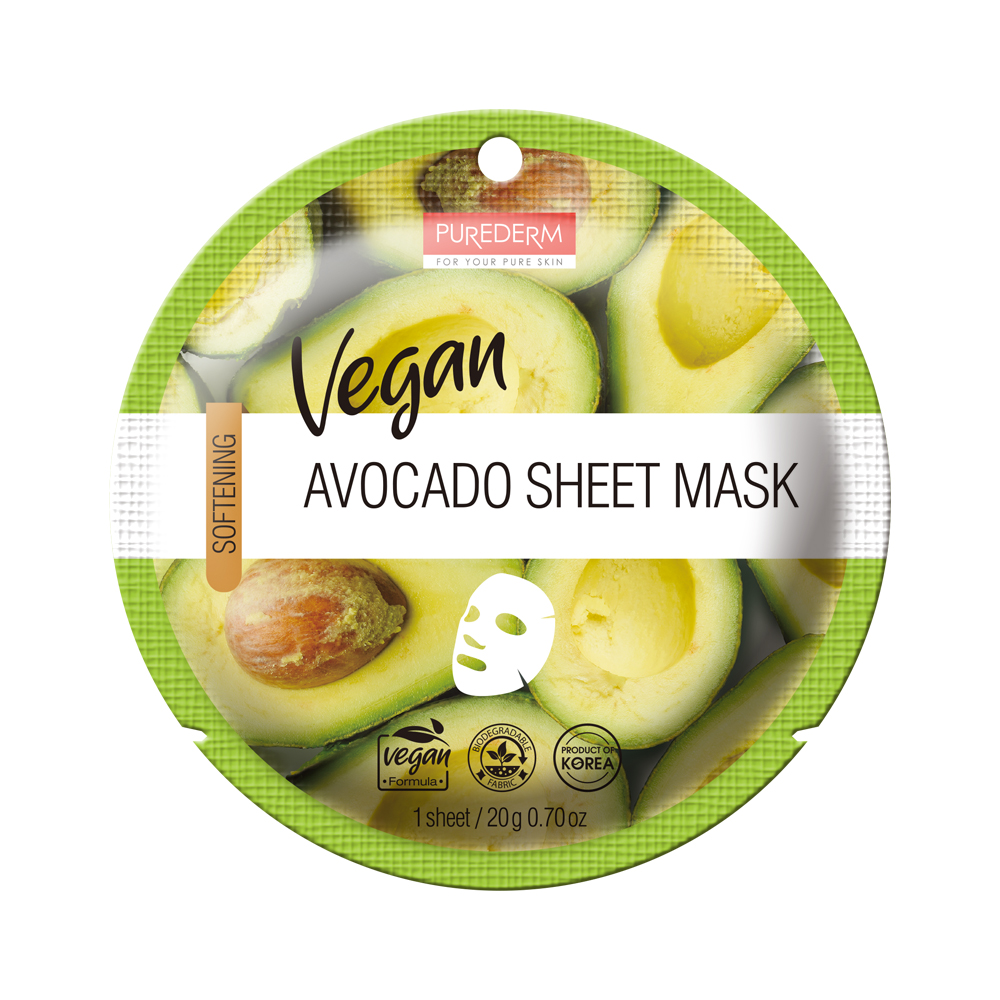 320112 PUREDERM VEGAN AVOCADO SHEET MASK ADS861