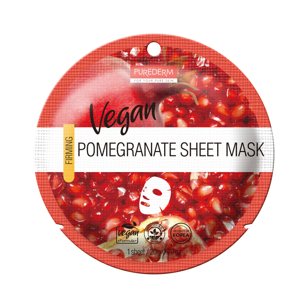 320167 PUREDERM VEGAN POMEGRANATE SHEET MASK