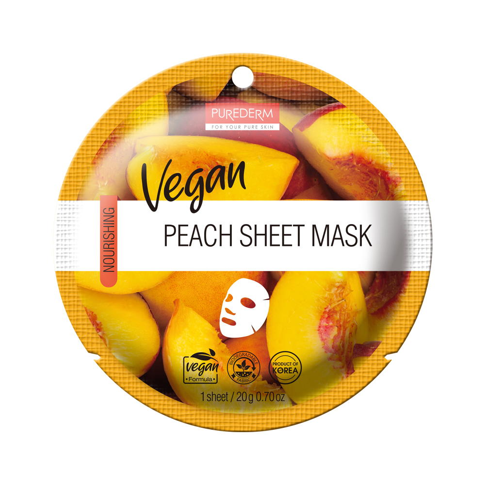 320150 PUREDERM VEGAN PEACH SHEET MASK ADS865