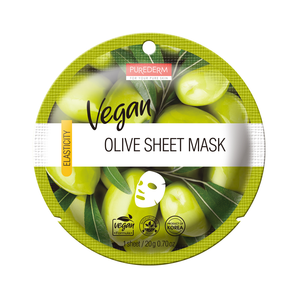 320143 PUREDERM VEGAN OLIVE SHEET MASK ADS864