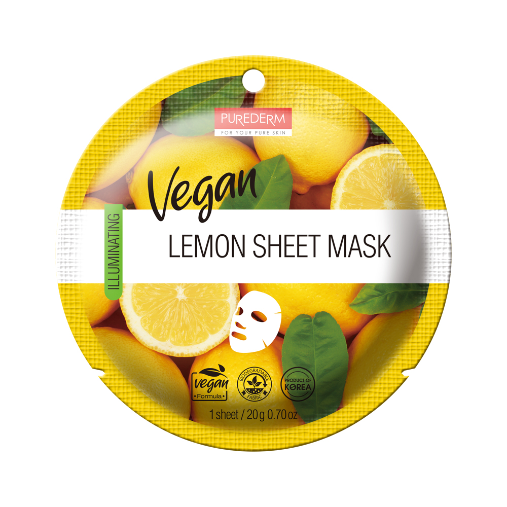 320136 PUREDERM VEGAN LEMON SHEET MASK - ADS863