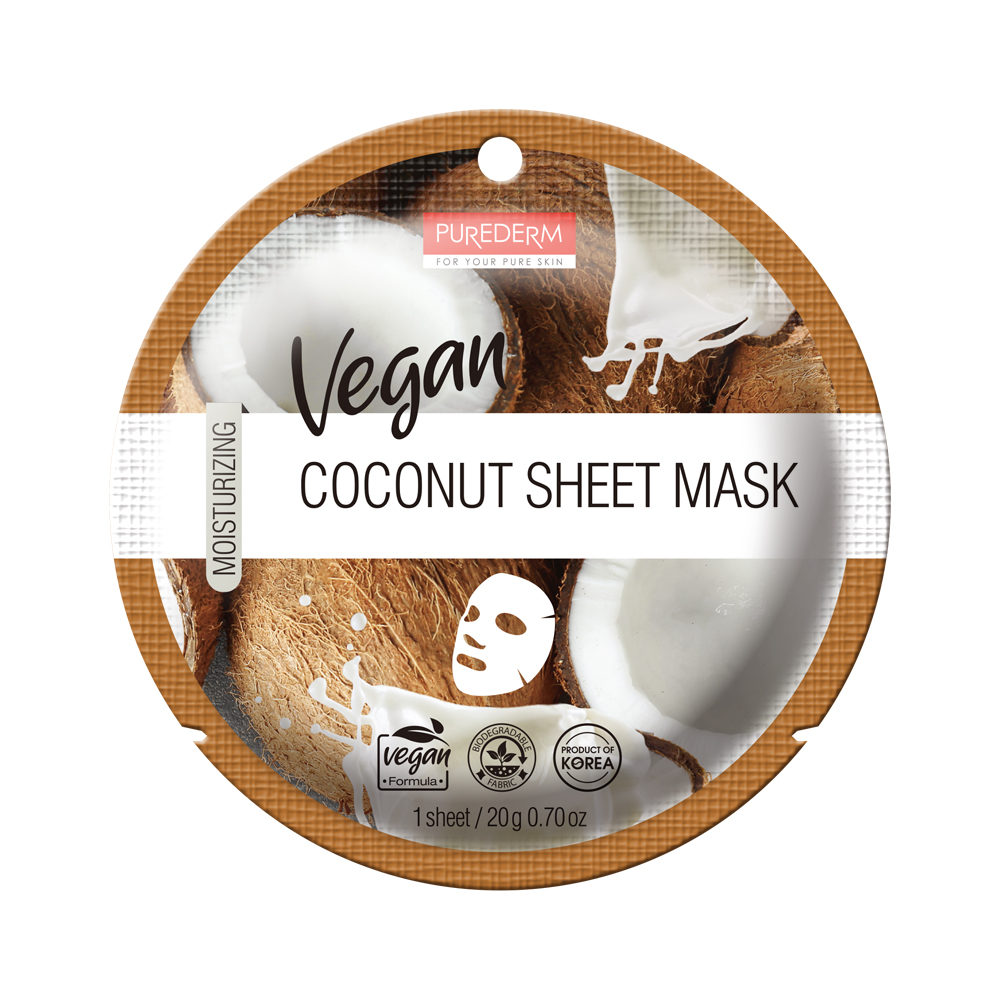 320129 PUREDERM VEGAN COCONUT SHEET MASK ADS862