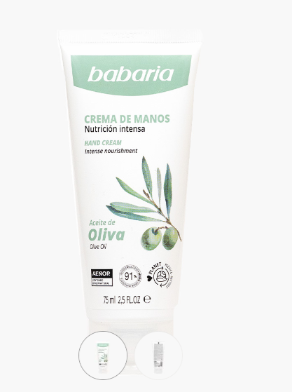 047340 BABARIA CREMA PARA MANOS ACEITE DE OLIVA 75