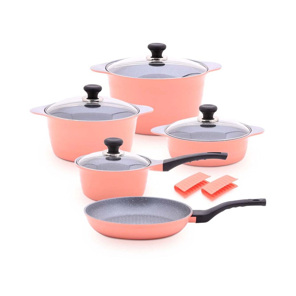 723021 BALZANO DIECAST ALUM COOKWARE 10PCS PINK