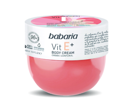 100328 BABARIA VIT E+ BODY CREAM 400ML