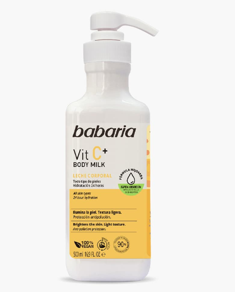 130097 BABARIA VIT C+ BODY MILK 500ML