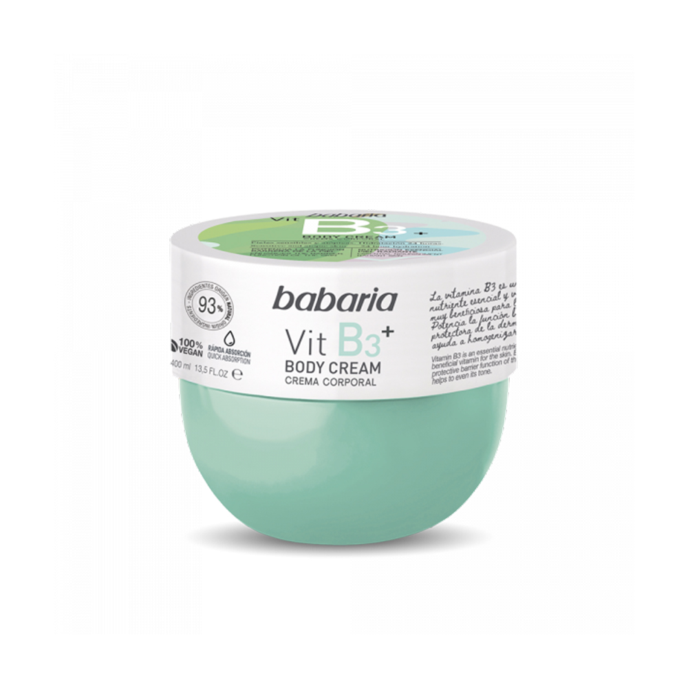 100380 BABARIA VIT B3+ BODY CREAM 400ML