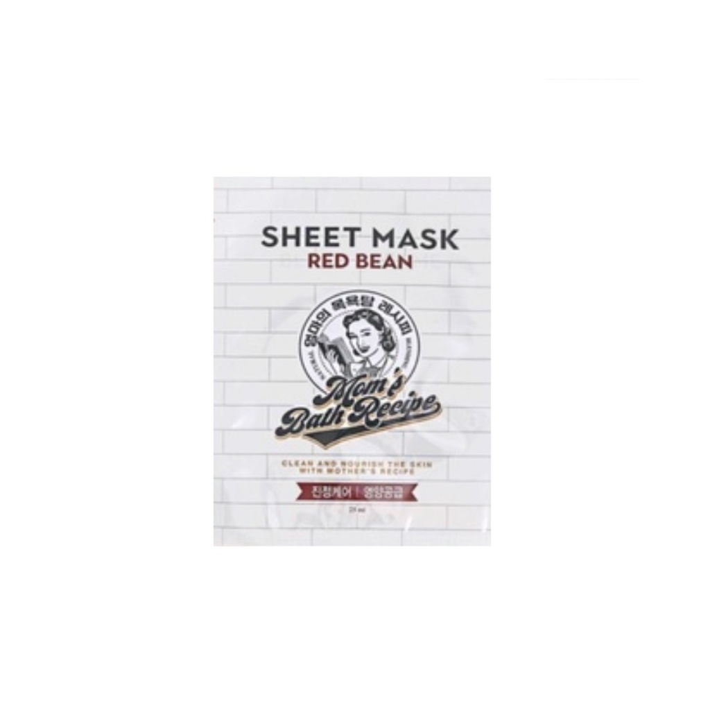 570407 MOMS BATH RECIPE SHEET MASK RED BEAN 25ML