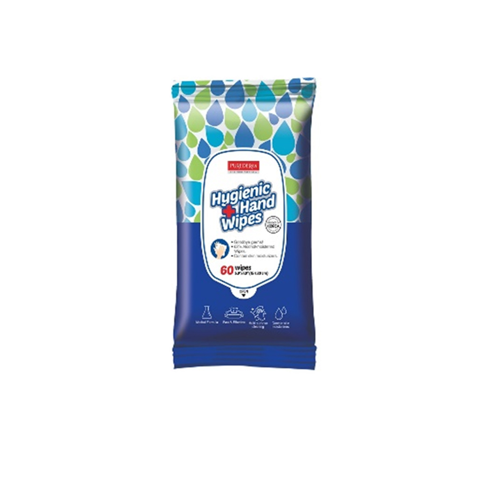 199448 PUREDERM HYGIENIC HAND WIPES 60