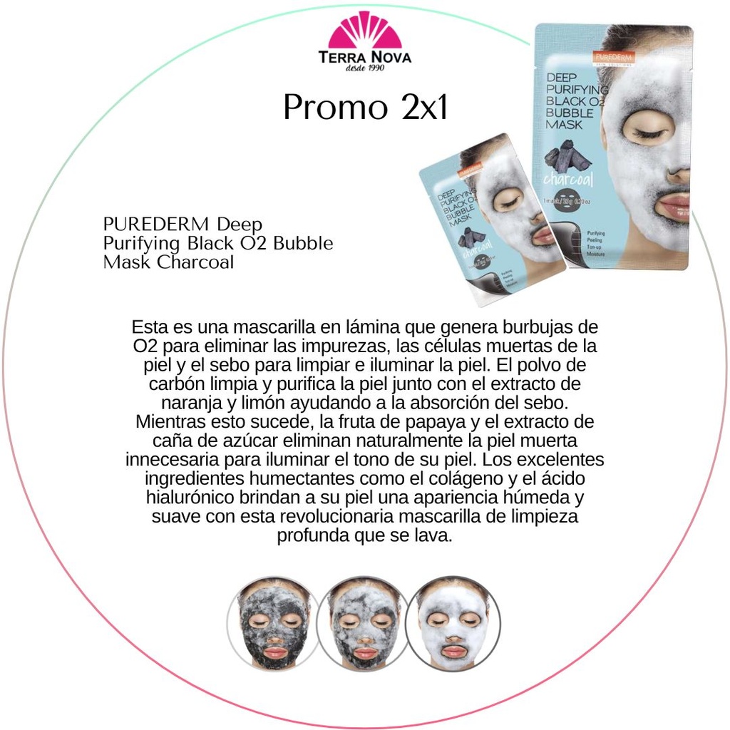 MASCARILLA DE BURBUJA  2 POR 1 CARBON 