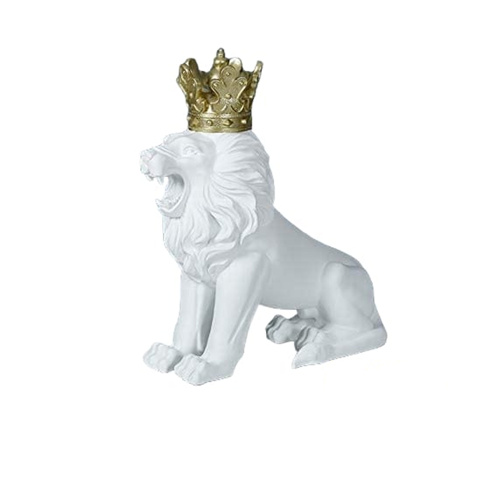 H37H39 W8000-1174 ESTATUA  DECORATIVA- LEON BLANCO