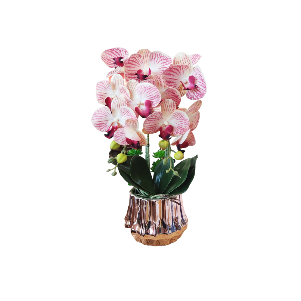 DECO ORQUIDEAS PHALAENOPSIS CON FLORERO ROSE G.