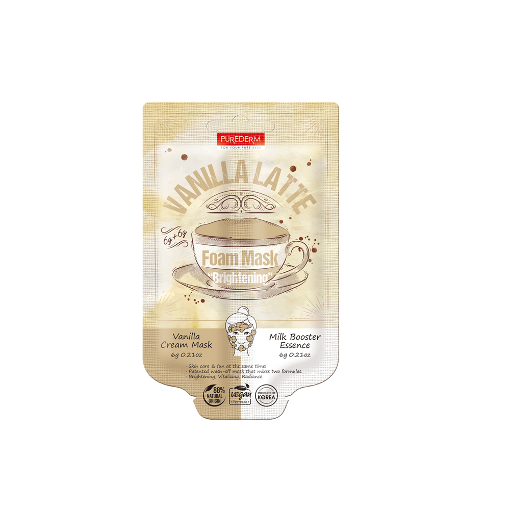 323007 PUREDERM VANILLA LATTE FOAM MASK