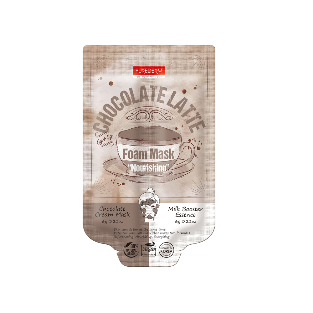 322994 PUREDERM CHOCOLATE LATTE FOAM MASK