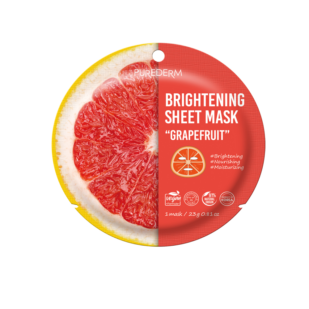 323410 PUREDERM BRIGHTENING SHEET MASK GRAPEFRUIT