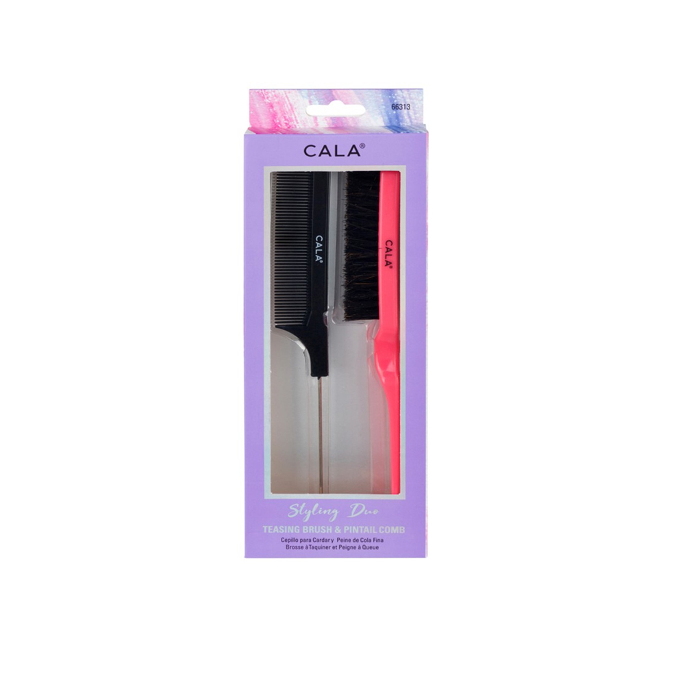 663139 CALA STYLING DUO TEASING BRUSH&PINTAIL COMB#66313