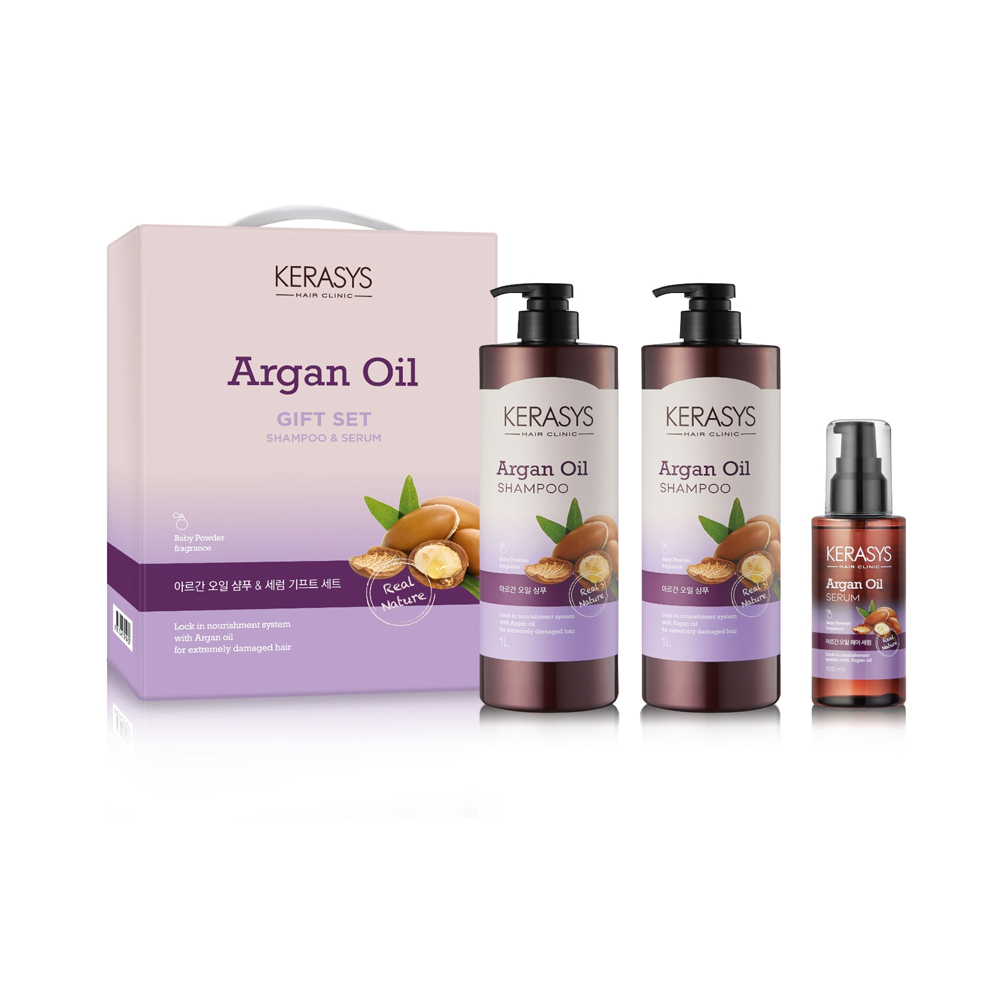 391433 KERASYS ARGAN OIL GIFT SET SHAMPOO+SERUM BABY PODWER FRAGANCE