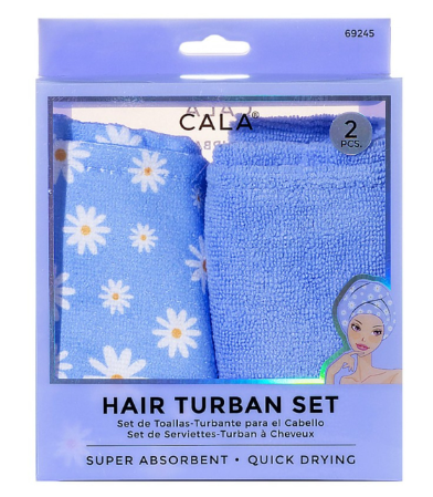 692450 CALA HAIR TURBAN SET - DAISY/LAVENDER