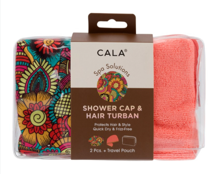 69260 CALA SHOWER CAP&HAIR TURBANT - FLOWER POWER