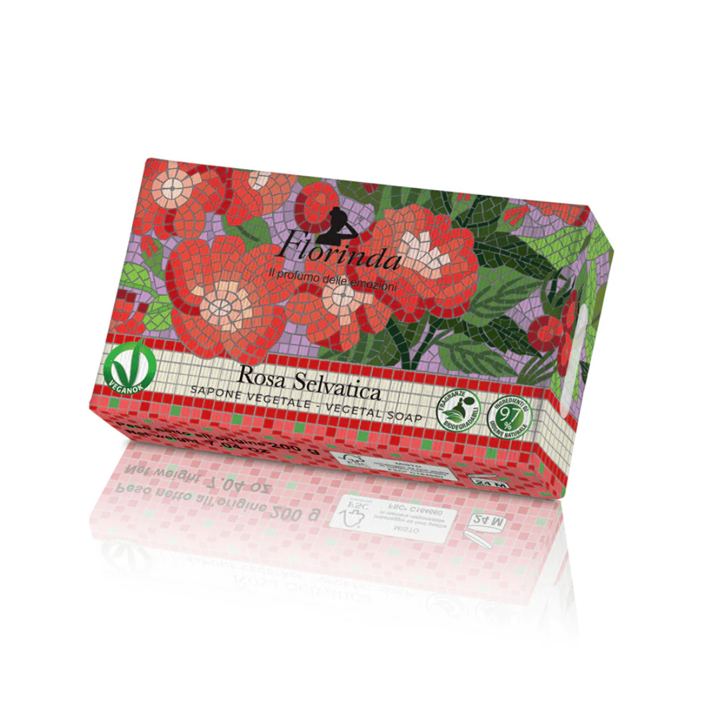 432857 FLORINDA VEGETAL SOAP 100G WILD ROSE MOSAIC