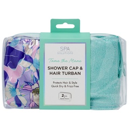 [34363] 692566 CALA SPA SOLUTION SHOWER CAP&HAIR TURBAN