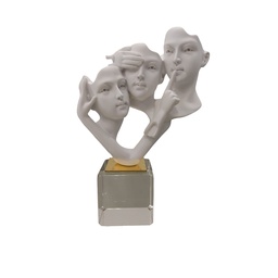 [38506] H33 W8000-1138 ESTATUA DE MESA  DECORATIVA-3ROSTRO