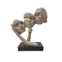 [38508] H35 W8000-1139 ESTATUA DE MESA  DECORATIVA- 3 ROSTRO